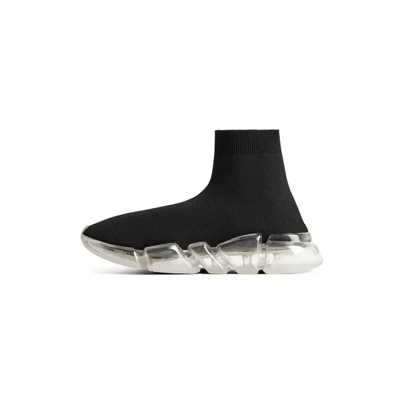 Balenciaga Speed 2.0 Full Clear Sole Recycled Knit Sneaker Black (617196W2DC41090)