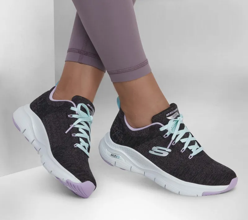 Skechers Skechers Arch Fit – Comfy Wave – Zwart / Lavendel (149414-BKLV)
