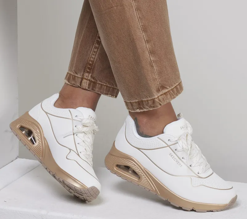 Skechers Uno – Cool Heels – Wit / Roos Goud (177087-WTRG)
