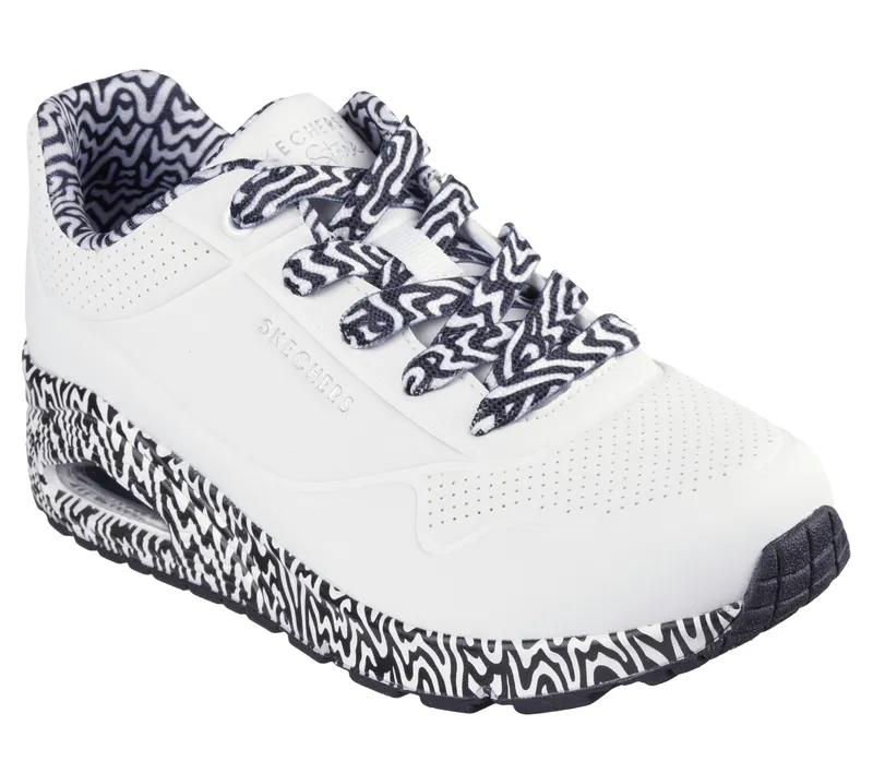 Skechers Jen Stark: Uno – Mini Drip – Wit / Zwart (177959-WBK)