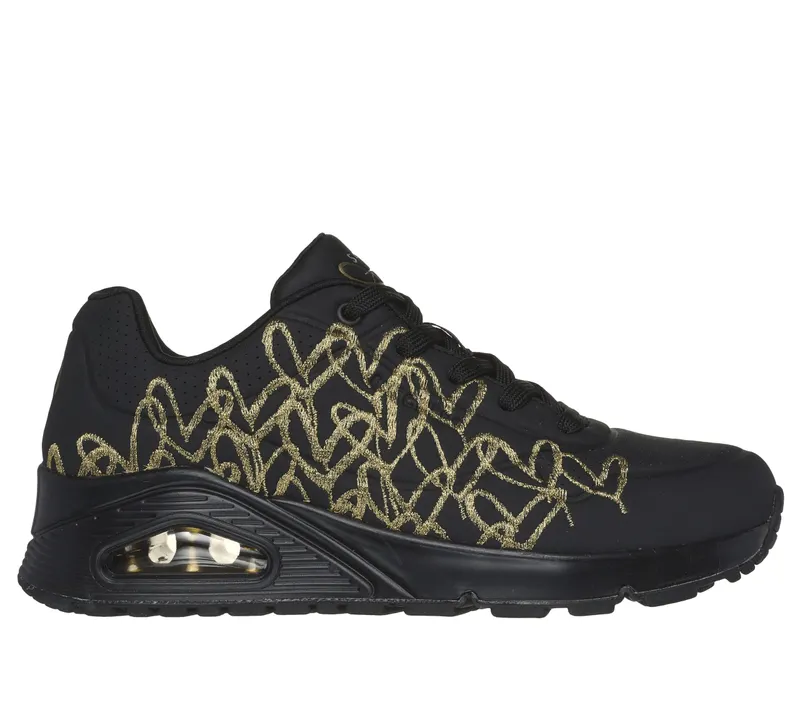 Skechers JGoldcrown: Uno – Golden Heart – Zwart / Goud (177975-BKGD)