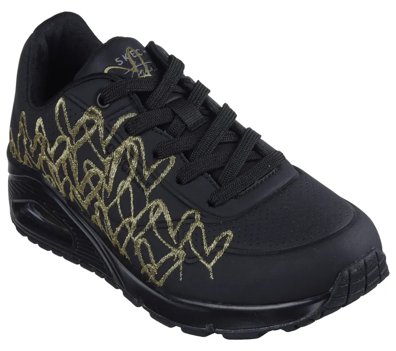 Skechers JGoldcrown: Uno – Golden Heart – Zwart / Goud (177975-BKGD)