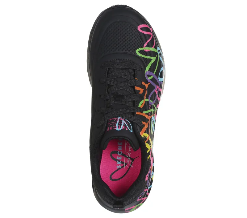 Skechers JGoldcrown: Uno Lite – Heart of Hearts – Zwart / Multi (177977-BKMT)