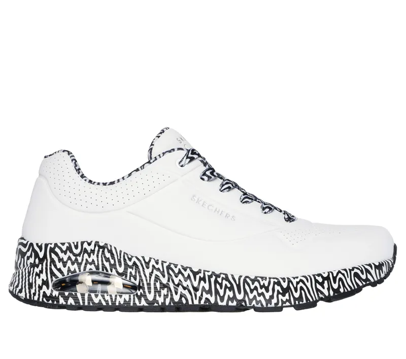Skechers Jen Stark: Uno – Stark Mini Drip – Wit / Zwart (183518-WBK)