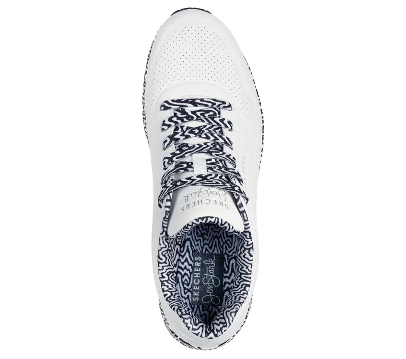 Skechers Jen Stark: Uno – Stark Mini Drip – Wit / Zwart (183518-WBK)