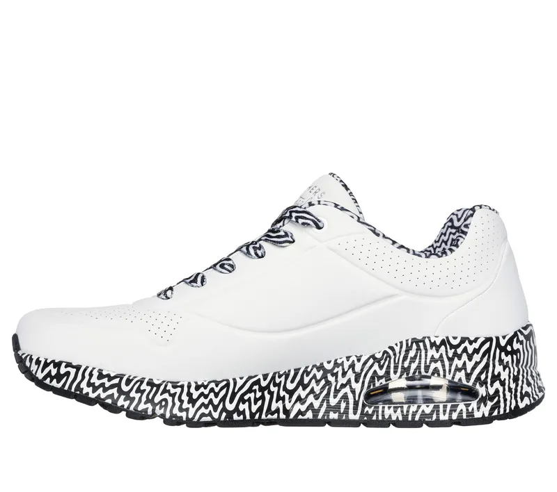 Skechers Jen Stark: Uno – Stark Mini Drip – Wit / Zwart (183518-WBK)