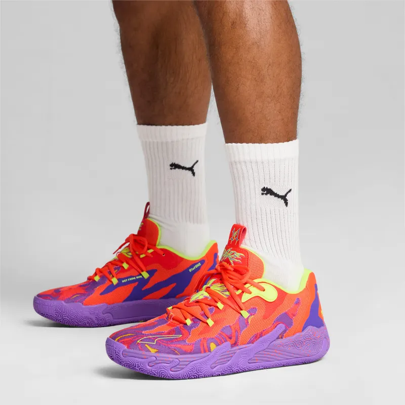 Puma MB.03 Lo Lava basketbalschoenen Rood/Paars (310847-01)