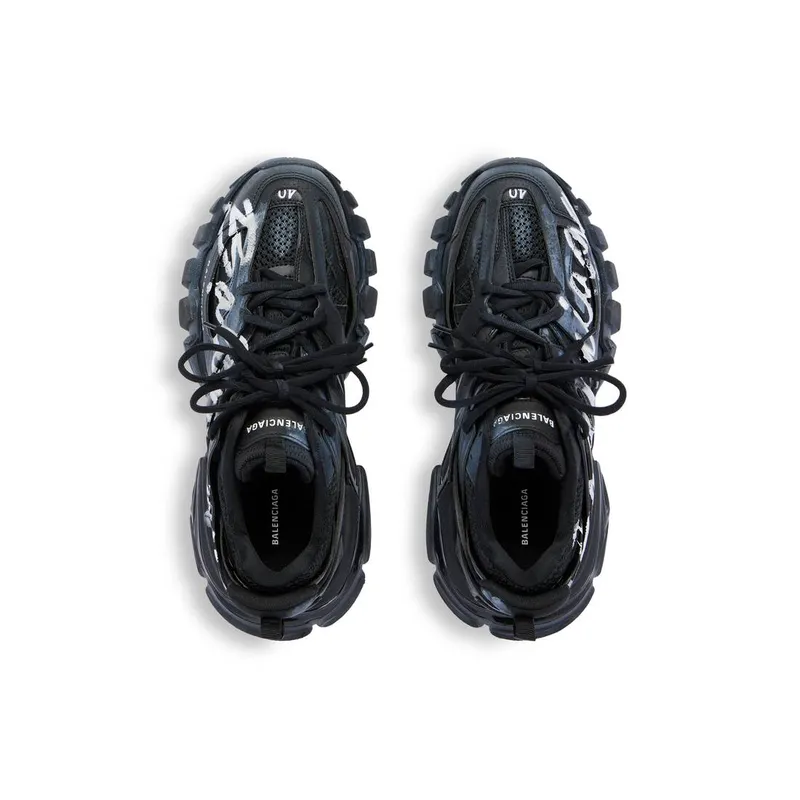 Balenciaga Track Signature Sneaker Black / White (542023WTRHW1090)