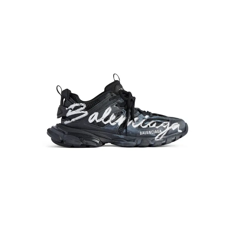 Balenciaga Track Signature Sneaker Black / White (542023WTRHW1090)