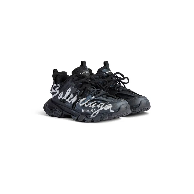 Balenciaga Track Signature Sneaker Black / White (542023WTRHW1090)