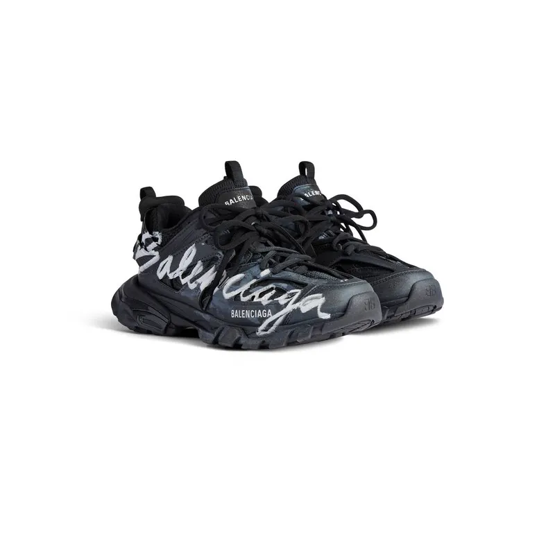 Balenciaga Track Signature Sneaker Black / White (542436WTRHW1090)