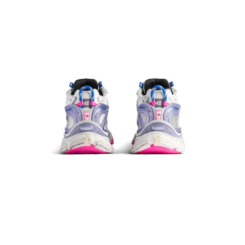 Balenciaga Runner Sneaker White / Lilac / Neon Pink / Navy (772767W3RMU9554)