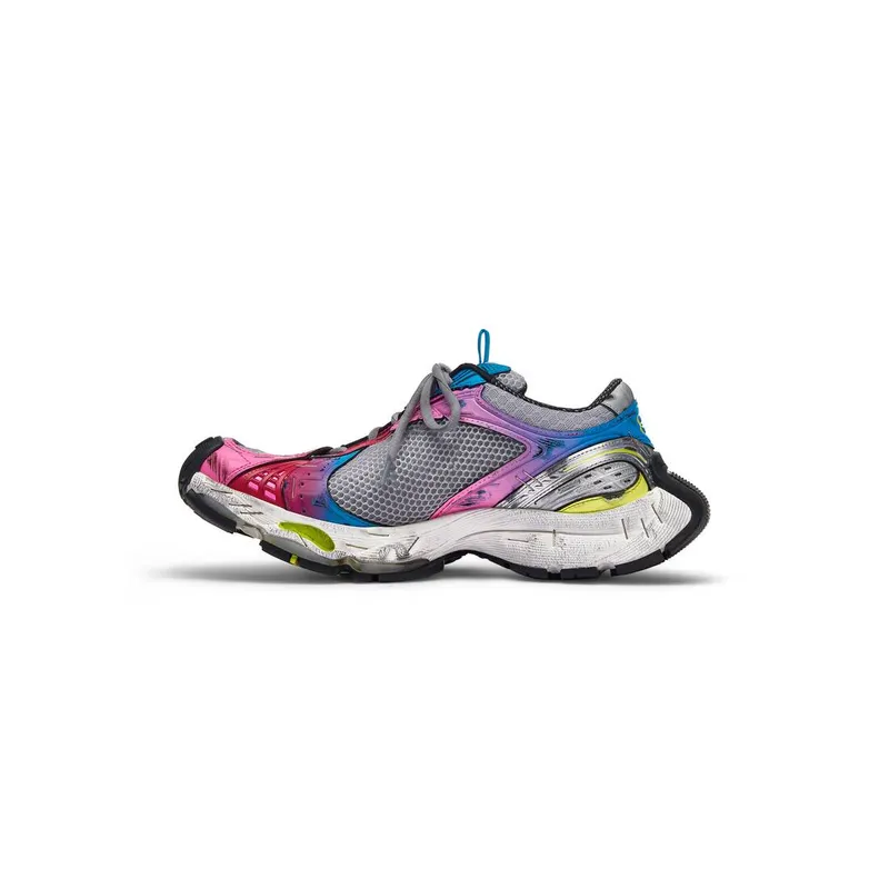 Balenciaga Stapler Sneaker Grey / Blue / Pink / Neon Yellow / White (803682W3ST41457)