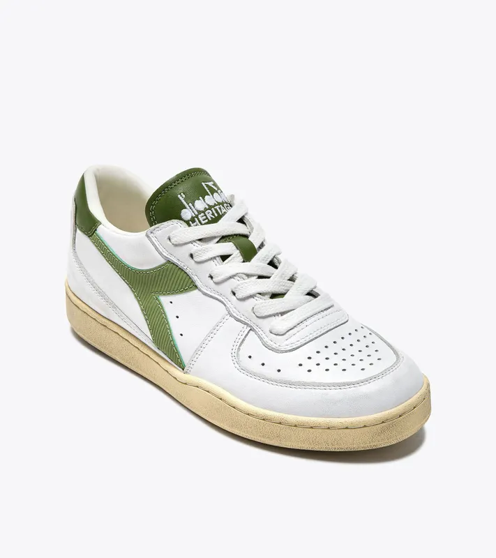 Diadora Mi Basket Low Used White / Pesto (201.181233_D1093)