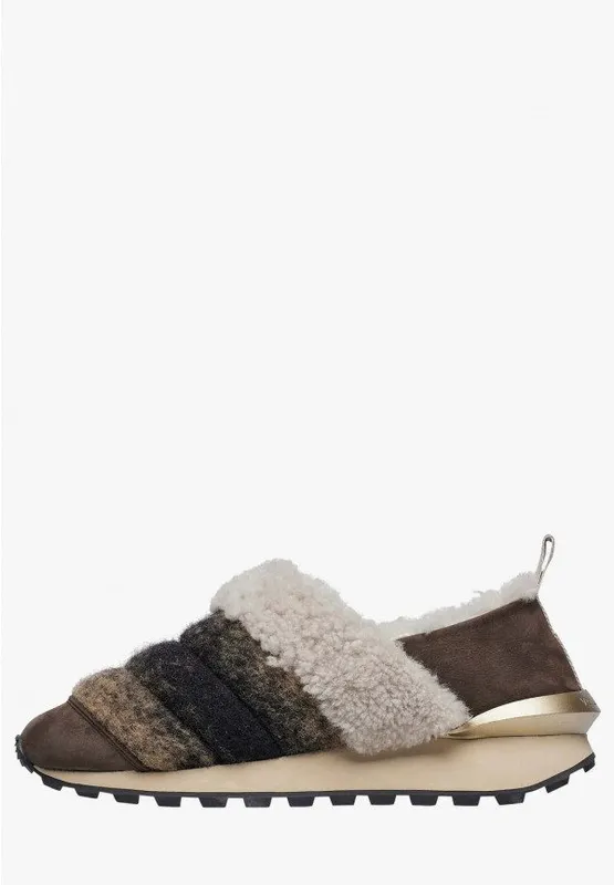 Voile Blanche Qwark Slip Fur Woman Dark Brown (2016210040D01)