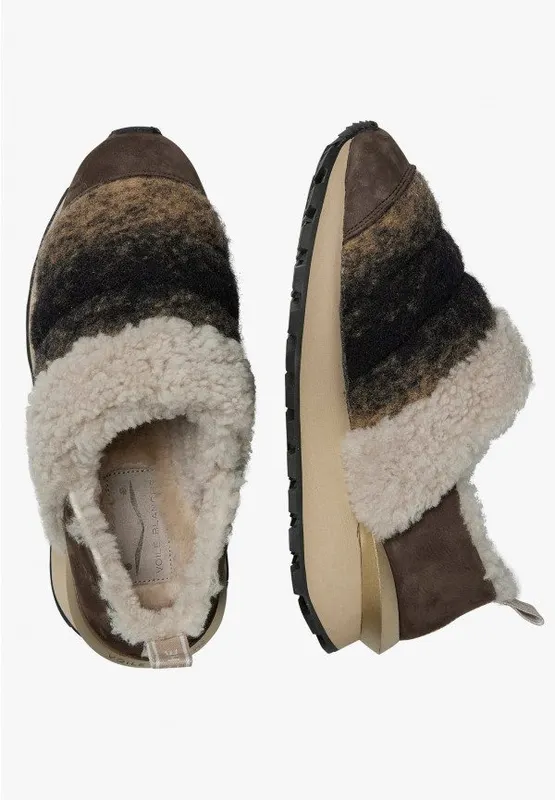 Voile Blanche Qwark Slip Fur Woman Dark Brown (2016210040D01)