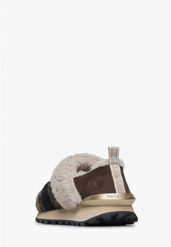 Voile Blanche Qwark Slip Fur Woman Dark Brown (2016210040D01)