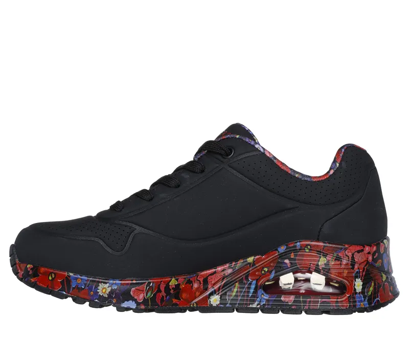 Skechers Uno – Majestic Garden – Zwart / Multi (155583-BKMT)