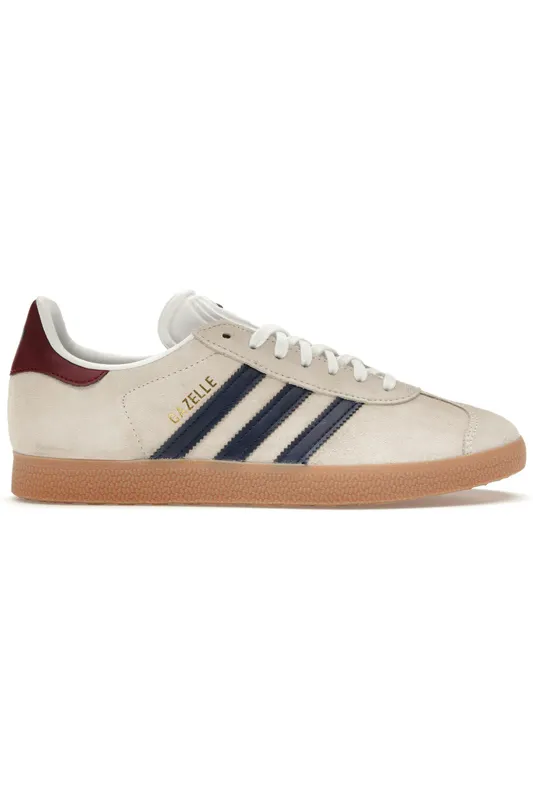 adidas Gazelle Beige Dark Blue Collegiate Burgundy (IE0546)