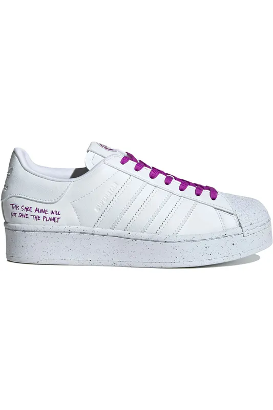 adidas Superstar Bold Clean Classics Collection White Shock Purple (Women’s) (FY0129)
