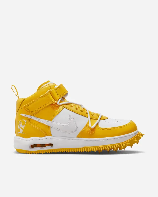 NIKE QS/TZ Nike x Off-White™ Air Force 1 Mid WHITE/WHITE-VARSITY MAIZE – 38 (111397-5)