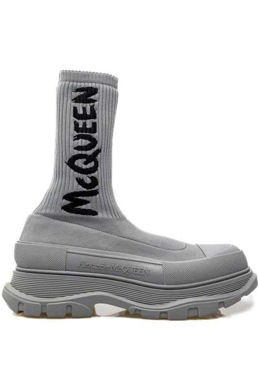 Alexander McQueen Graffiti Knit Tread Slick Boot Grey (705671W4TV11817)