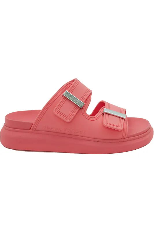 Alexander McQueen Hybrid Buckled Rubber Sandals Coral (Women’s) (658063W4Q516279)