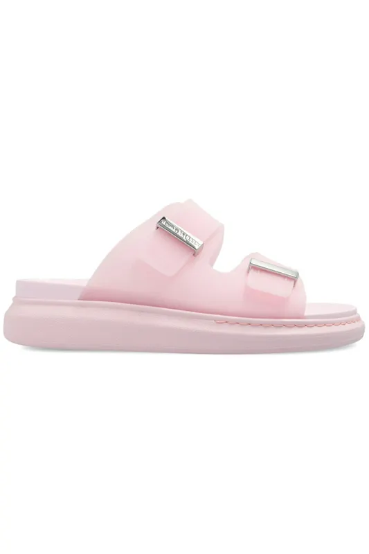 Alexander McQueen Hybrid Buckled Rubber Sandals Pink (Women’s) (658063W4TM15820)