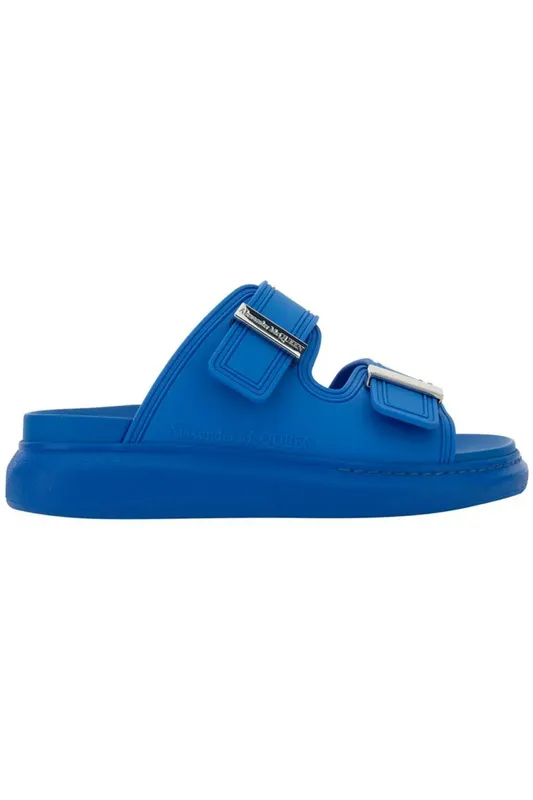 Alexander McQueen Hybrid Double Buckle Sandal Blue (Women’s) (658063W4Q514297)
