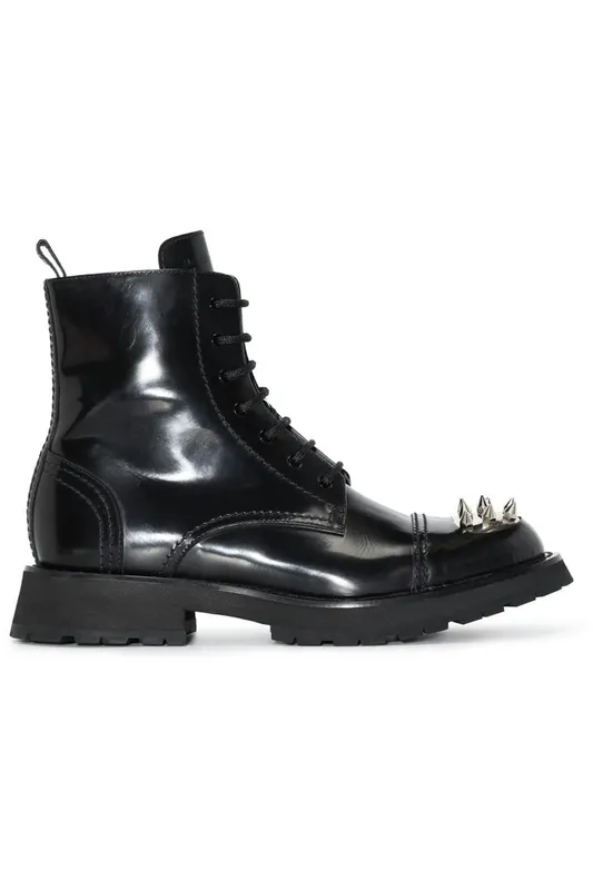 Alexander McQueen Punk Stud Boot Black (705080WIC631081)