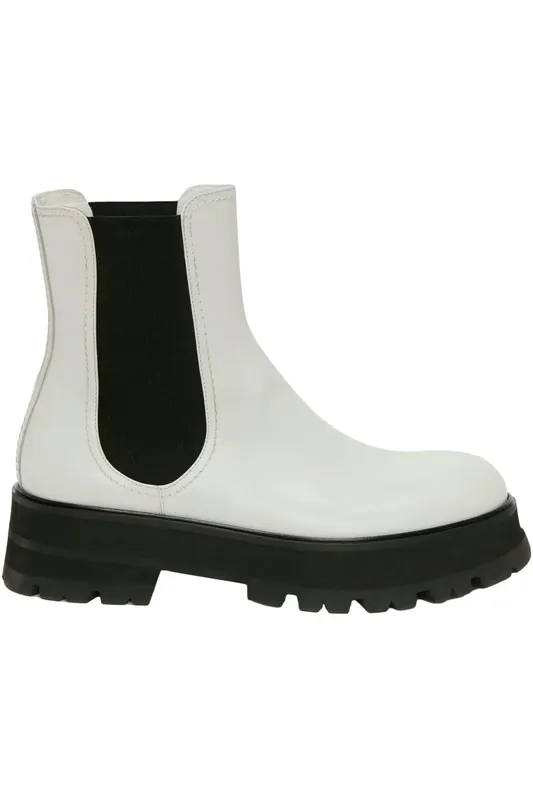 Alexander McQueen Rave Chelsea Boot White Black (Women’s) (700077WIC629360)