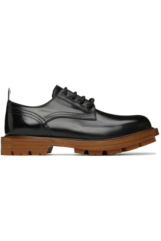 Alexander McQueen Shiny Derby Oxfords Black Brown (683570WHZ8J1452)