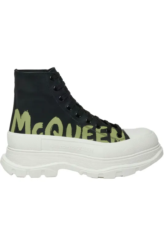 Alexander McQueen Tread Slick Boot Graffiti Black Khaki (777960WIAT61680)