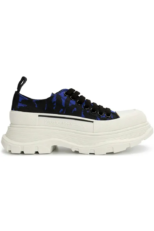 Alexander McQueen Tread Slick Low Lace Up Blue Black (Women’s) (708093W4TG54593)