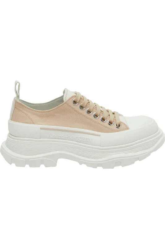 Alexander McQueen Tread Slick Low Lace Up Blush Bone (Women’s) (697072W4TGS5375)