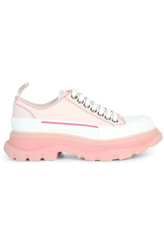 Alexander McQueen Tread Slick Low Lace Up Tea Rose White (Women’s) (702042WHZ6D6898)