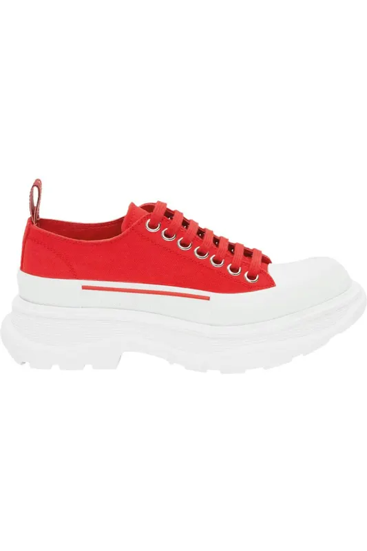Alexander McQueen Tread Slick Low Lace Up White Red (604257W4L516487)