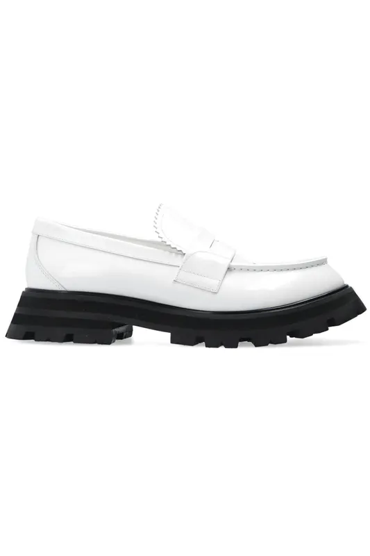 Alexander McQueen Wander Loafer White Black (Women’s) (666328WHZ809358)