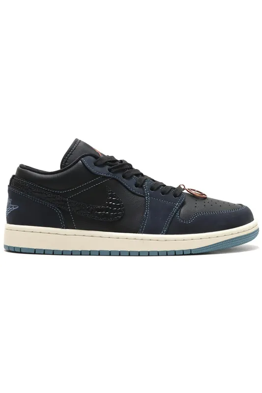 Jordan 1 Low SE Black Dark Obsidian Snakeskin (Women’s) (FJ5478-010)