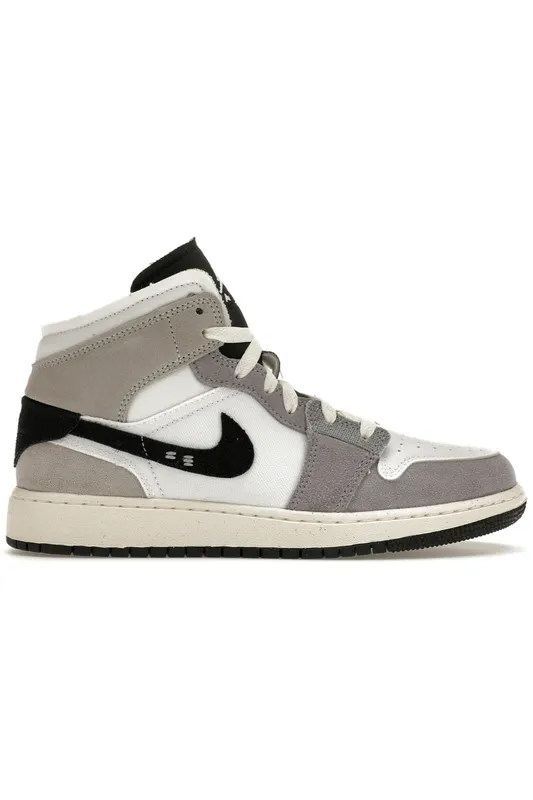 Jordan 1 Mid SE Craft White Cement Grey Black (GS) (FD9091-002)