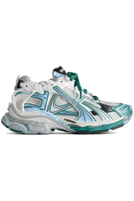 Balenciaga Runner White Green Blue (772774W3RMU9034)