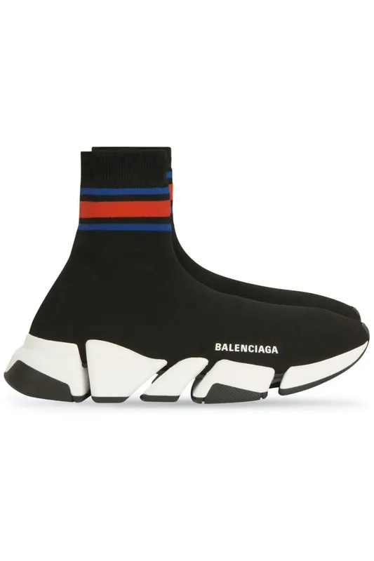 Balenciaga Speed 2.0 Black Blue Red Stripe (674617W2F611046)