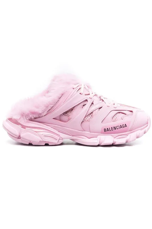 Balenciaga Track Mule Pink Faux Fur (Women’s) (688676W3CQ85000)