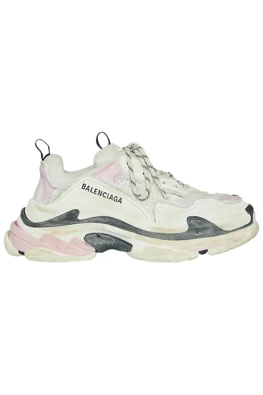 Balenciaga Triple S White Pink (Pre-Distressed) (Women’s) (524039W3CS29051)