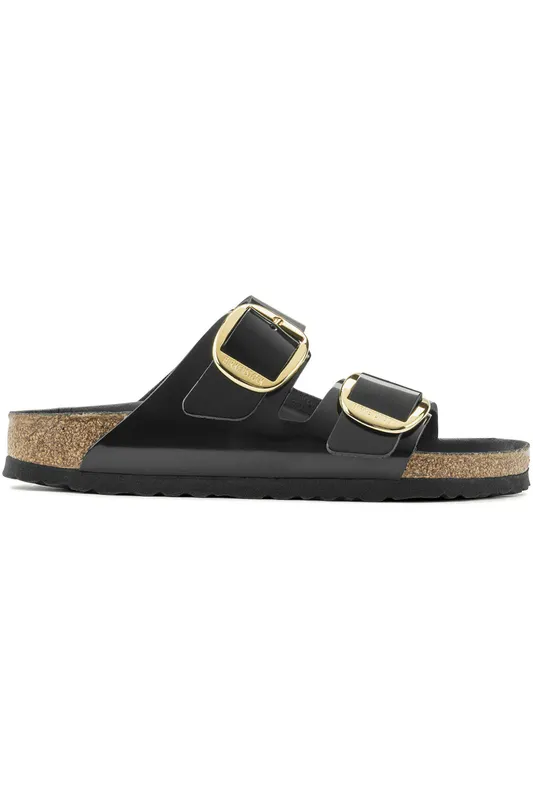 Birkenstock Arizona Big Buckle Natural Leather Patent Black Gold (Women’s) (1021471/1021476)