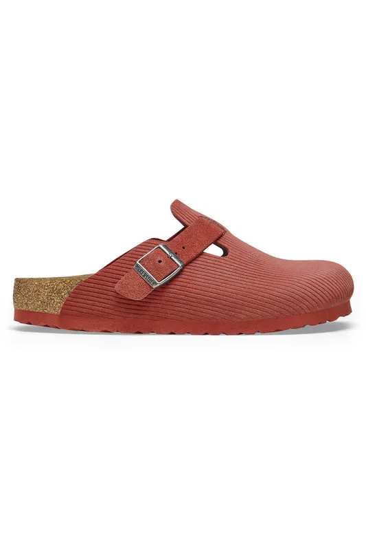 Birkenstock Boston Embossed Corduroy Suede Sienna Red (1025645/1025689)