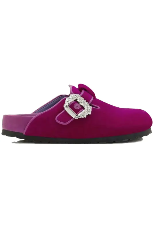 Birkenstock Boston Manolo Blahnik Fuchsia Velvet (122-2133-0001)