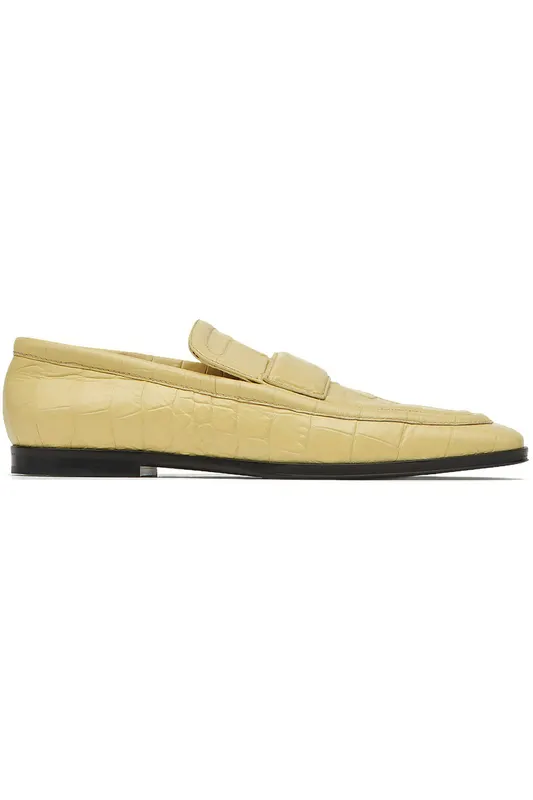 Bottega Veneta Croc-Effect Leather Loafer Yellow (Women’s) (651365V0G809311)