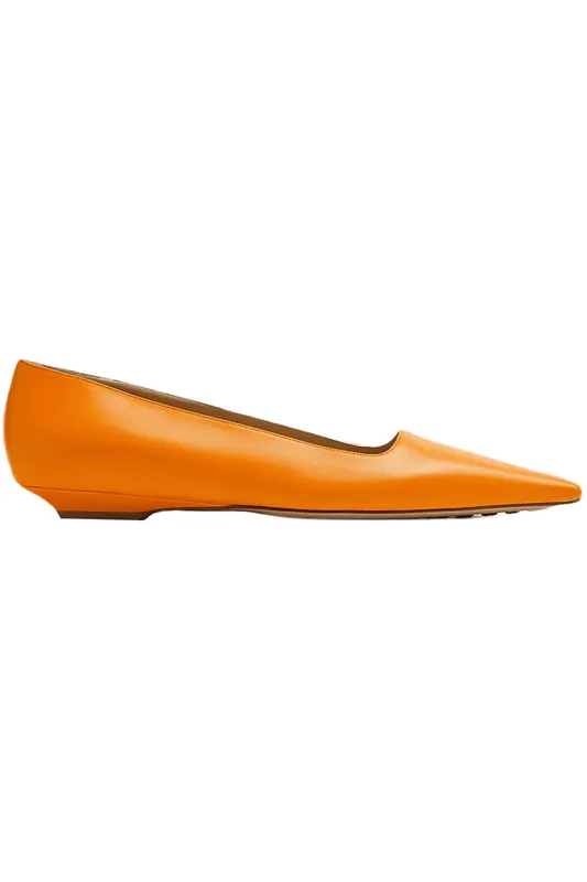 Bottega Veneta Leather Ballet Flat Orange (Women’s) (690008V1TR07593)