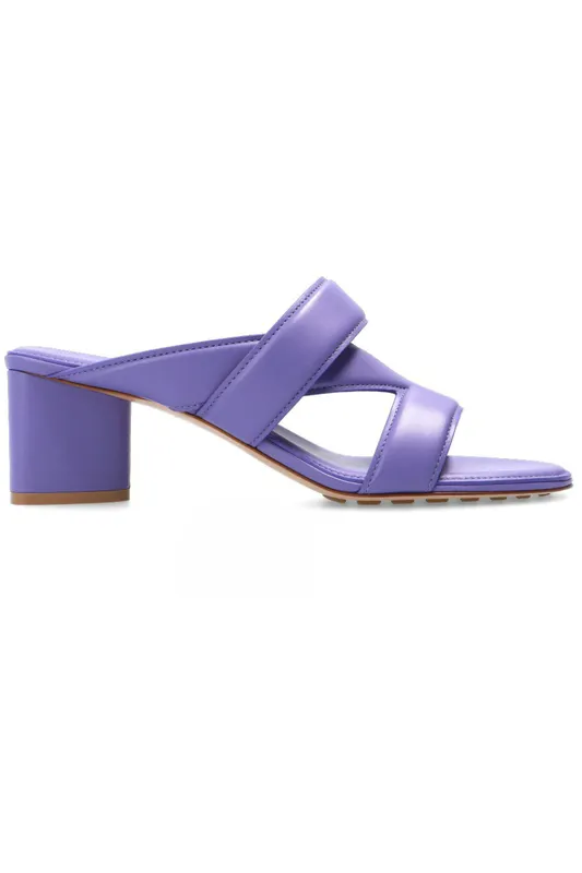 Bottega Veneta Leather Crossover-Strap Sandal Purple (Women’s) (651376VBSL05176)